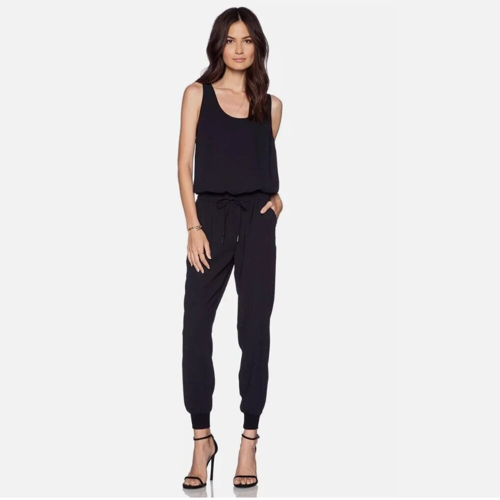 Joie | Mardalina Black Sleeveless Jogger Jumpsuit Elastic Waist